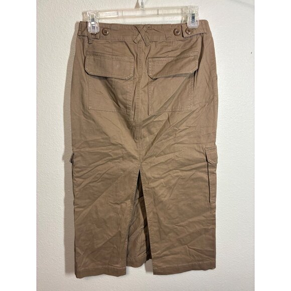 NWT Universal Thread Khaki Skirt Maxi Pencil Retro Y2K Cargo Beige Size 2 - Picture 2 of 7